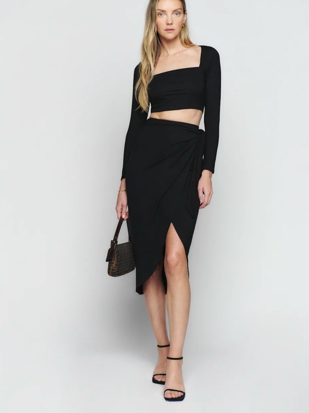 Reformation Tessa Black Two Piece Set